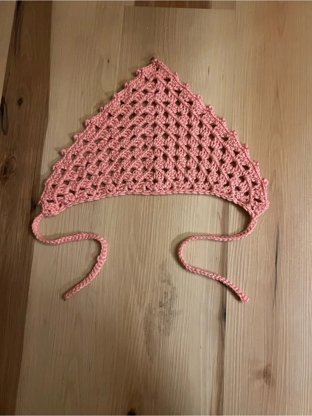 Handmade Crochet Triangle Bandana - Pink